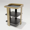 Light Wood Corner Table With Simple Design Square Top Stable Wooden Base 3d model