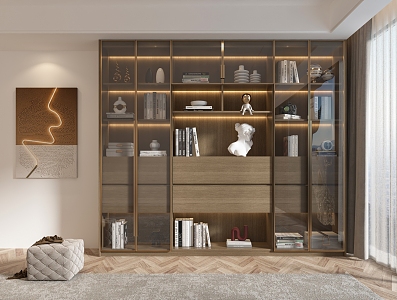 Modern bookcase 3d model