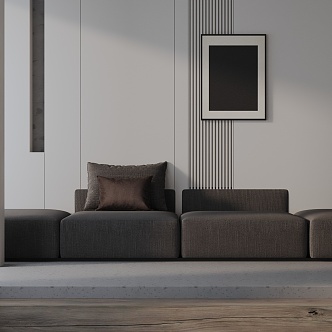 Modern three-seat sofa 3d model