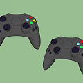 Ergonomic Black Game Controller with Dual Analog Sticks and Colorful Action Buttons for Entertainment Electronics