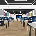 Modern Classroom Computer School Classroom 3d model