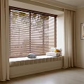 modern bay window mat bay window curtain venetian blinds 3d model