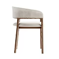 Modern Minimalist Dining Chair With Light Wooden Frame And Soft Light Colored Seat Cushion