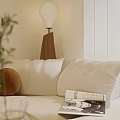 Modern Living and Dining Room Interior Design with Sofa Dining Table Chairs and Pendant Lights