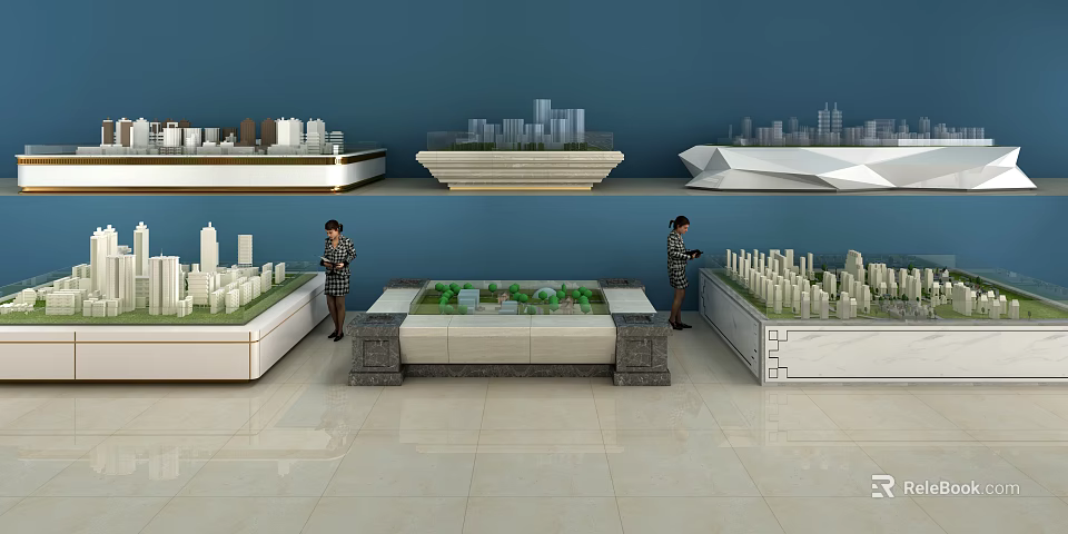Professional Commercial Building Model Display Equipment with Various Designs and Presenters 3d model 