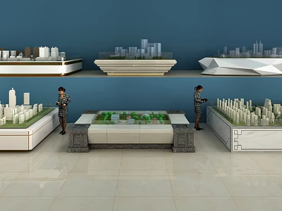 Professional Commercial Building Model Display Equipment with Various Designs and Presenters 3d model
