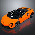 Orange Convertible Sports Car With Modern Design Black Top And Alloy Wheels