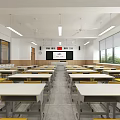 Modern Classroom School Classroom Corridor 3d model