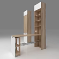Modern Wooden White Functional Furniture With Shelves Desk And Cabinet