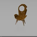 Unique Stylish Orange Textured Chair Design With Circular Cutout And Heart Shaped Seat