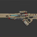 Modern sci-fi rifle sci-fi sniper rifle laser pulse gun pulse gun 3d model