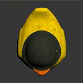 Playful Yellow Rubber Duck Wearing Green Helmet as Daily Life Essential