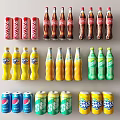 Beverage Coke Sprite Soda Cans Bottles Coke Bottles Beverage Drinks Fanta 3d model
