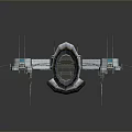 Futuristic Sci Fi Space Station Structure With Central Circular Module Extended Arms And Antenna Arrays