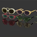 Stylish Sunglasses With Various Colors White Yellow Red Black And Trendy Designs