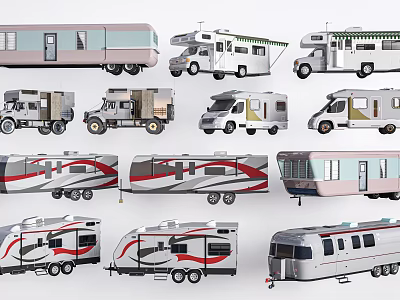 Diverse Range of Modern Car Recreational Vehicles With Various Designs Styles And Colors 3d model
