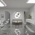 Modern Beauty Salon Interior With Hair Styling Chairs Reception Desk Mirrors And Plants