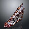 Detailed Rusted Metallic Equipment With Holes Red Accents And Mechanical Design