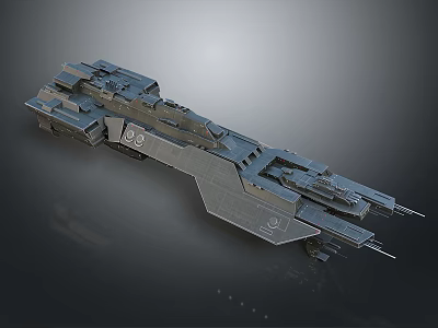 Futuristic Large Interstellar Spaceship With Advanced Cosmic Structure Design 3d model