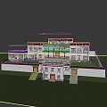 Ethnic Style Temple Tibetan Buddhist Academy 3d model