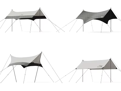 Outdoor Camping Tent Designs With Different Canopy Styles And Pole Structures 3d model