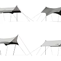 Outdoor Camping Tent Designs With Different Canopy Styles And Pole Structures 3d model
