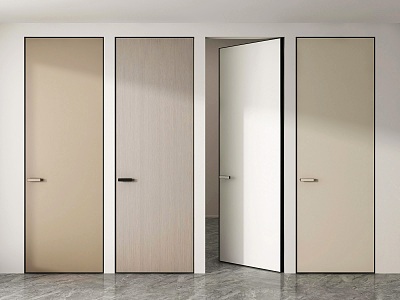 Modern Top Door Frameless Door Invisible Door Very Narrow Door Single Door Bedroom Door Flat Door 3d model