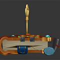 Enchanting Decorative Book With Brown Leather Blue Straps Golden Key Green Gemstones And Blue Pendant