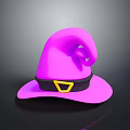 Wizard Character Magical Pink Hat With Black Band And Yellow Buckle