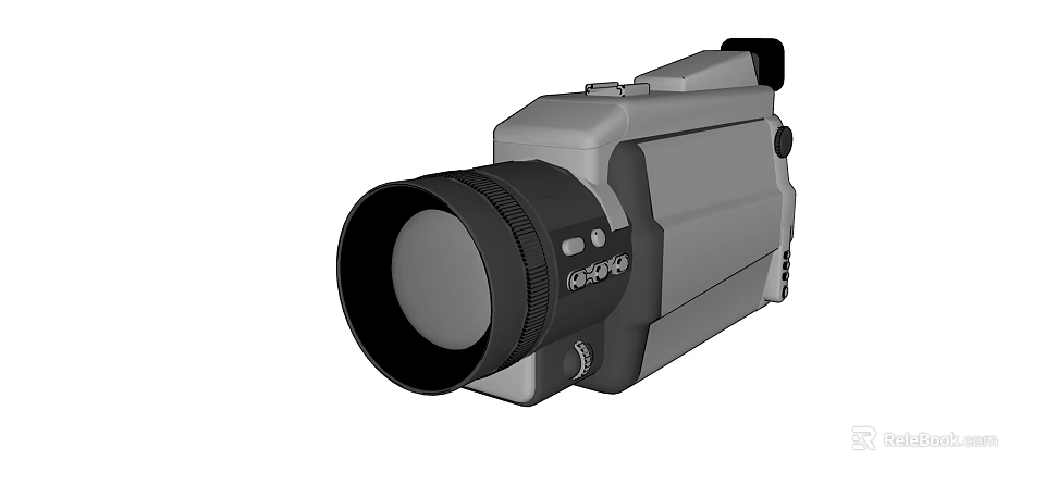 High Resolution Professional Digital Video Camera With Large Lens And Ergonomic Design 3d model 