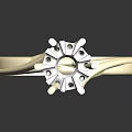 Elegant Gold Diamond Ring With Twisted Band And Sparkling Center Stone