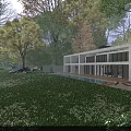 Modern Detached Villa With Swimming Pool Lush Lawn And Surrounding Trees
