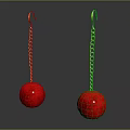 Elegant Red Spherical Bead Earrings With Gold Chain Details In Jewelry
