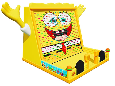 Inflatable Rock Climbing Inflatable Castle Children's Rock Climbing Cyber Red Rock Climbing Children's Park Amusement Equipment 3d model