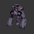 Mechanical Creature Character With Gray Armored Body Red Accents And Sturdy Limbs
