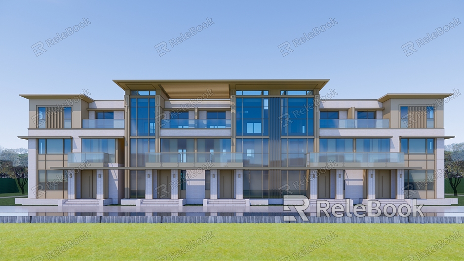 Modern townhouse large-sized high-end double-deck double-deck villa model