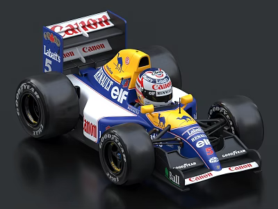 Formula 1 Race Car With Sponsor Logos And Aerodynamic Design 3d model