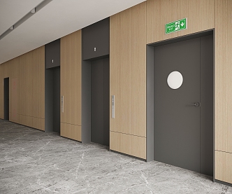 Modern elevator hall 3d model