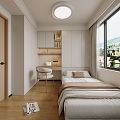 Modern Cream Style Study Second Bedroom Children's Room Double Bed Ceiling Lamp 3d model