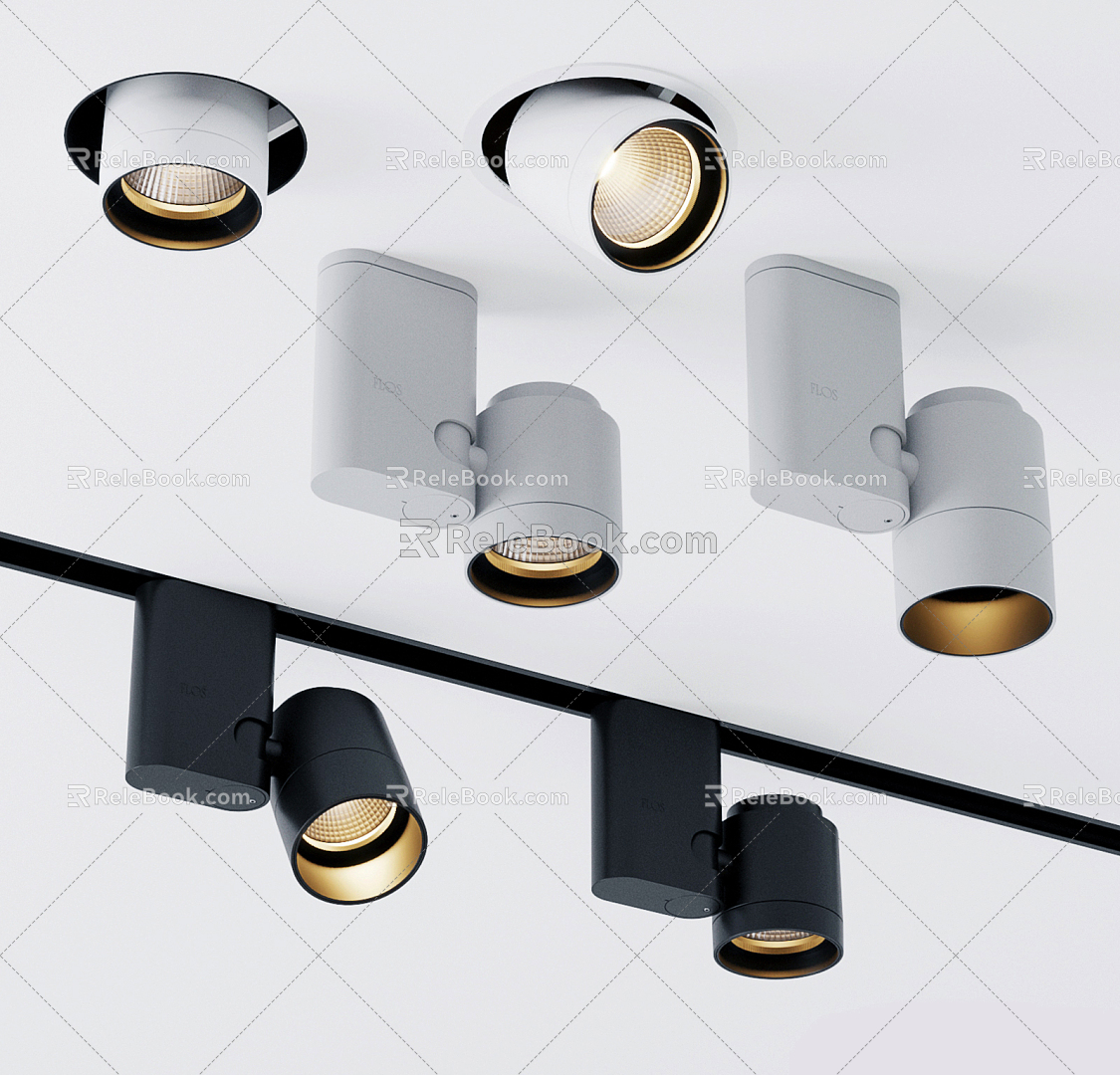 Modern Spotlight Downlight Track Light Simple Spotlight Top-mounted Downlight Embedded Downlight 3d model