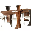 Middle ancient style dining table and chair combination dining chair dining table single chair 3d model