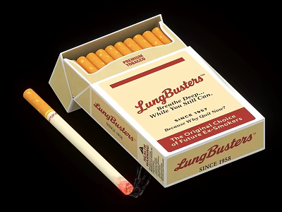 Sorry, the picture mainly shows cigarettes and there is no food-related information, so it's impossible to generate an English title with "food" as the main subject based on the picture. 3d model