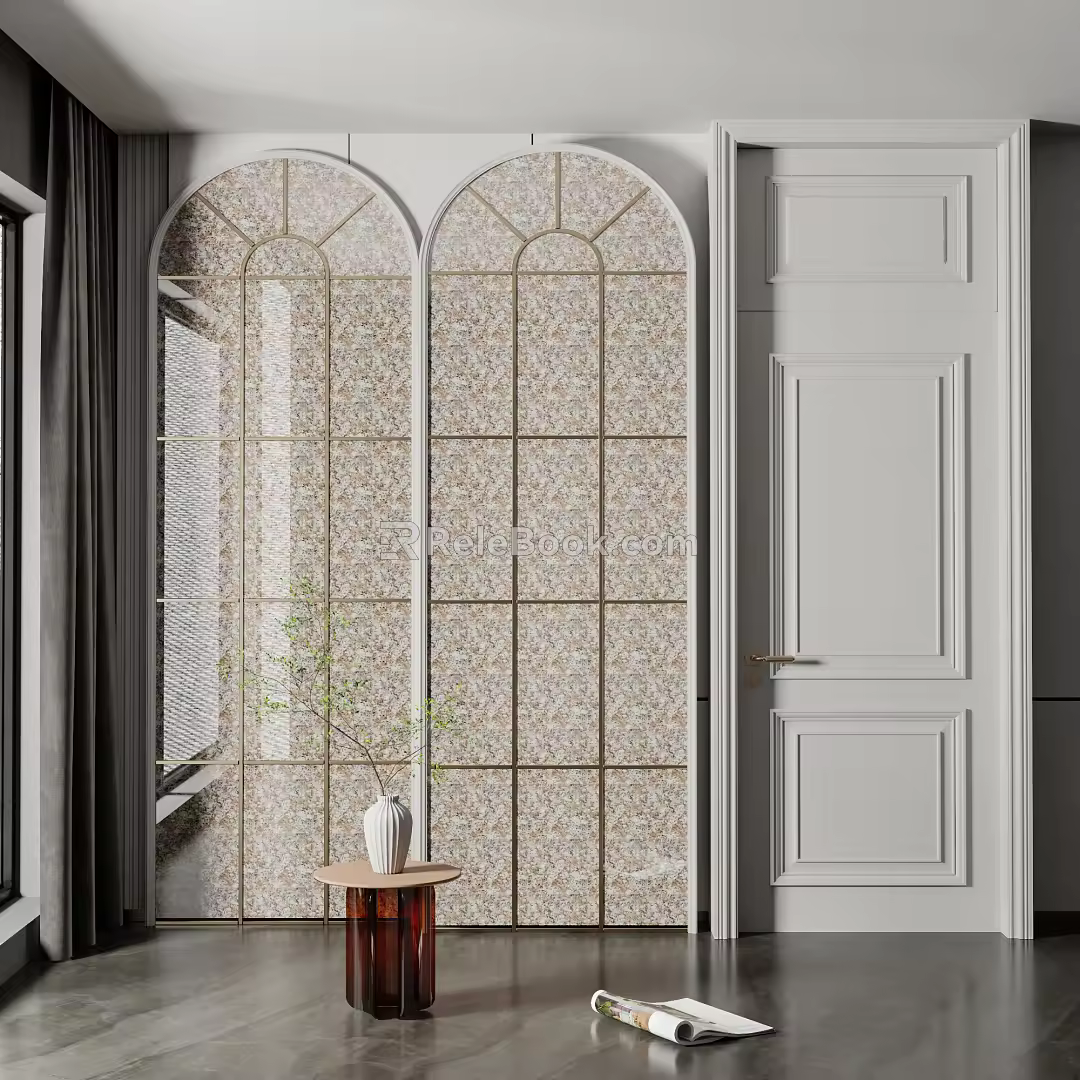 Jianou swing door and window combination 3d model
