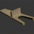 Wooden Household Item Holder With Light Wood And Black U Shaped Design For Home Use