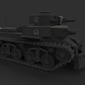 Vintage Military Tank 3D Model With Tracks Turret And Cannon Design