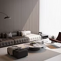 Modern Italian Sofa Combination Sofa Coffee Table Combination Leather Sofa Multi-Person Sofa Single Sofa Living Room Sofa 3d model