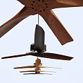 Modern Air Cooler Fan With Wooden Blades And Natural Wood Design For Home Use