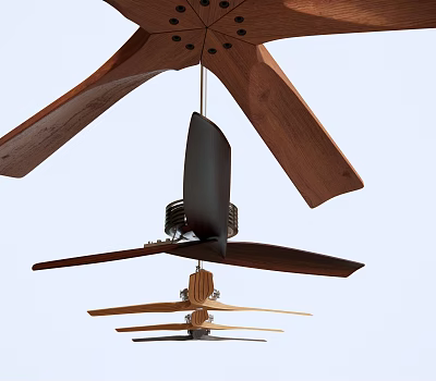 Modern Air Cooler Fan With Wooden Blades And Natural Wood Design For Home Use 3d model