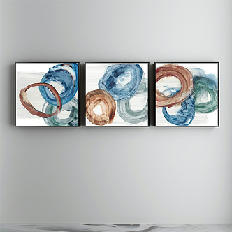 Modern abstract painting simple blue living room abstract decorative painting 3d model