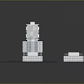 Modern High Rise Building Models with Glass Facade and Urban Architectural Design